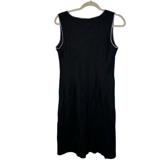 Ann Taylor Loft Black Linen Blend Dress Size 8 Sleeveless Classic Workwear Chic - Picture 7 of 15